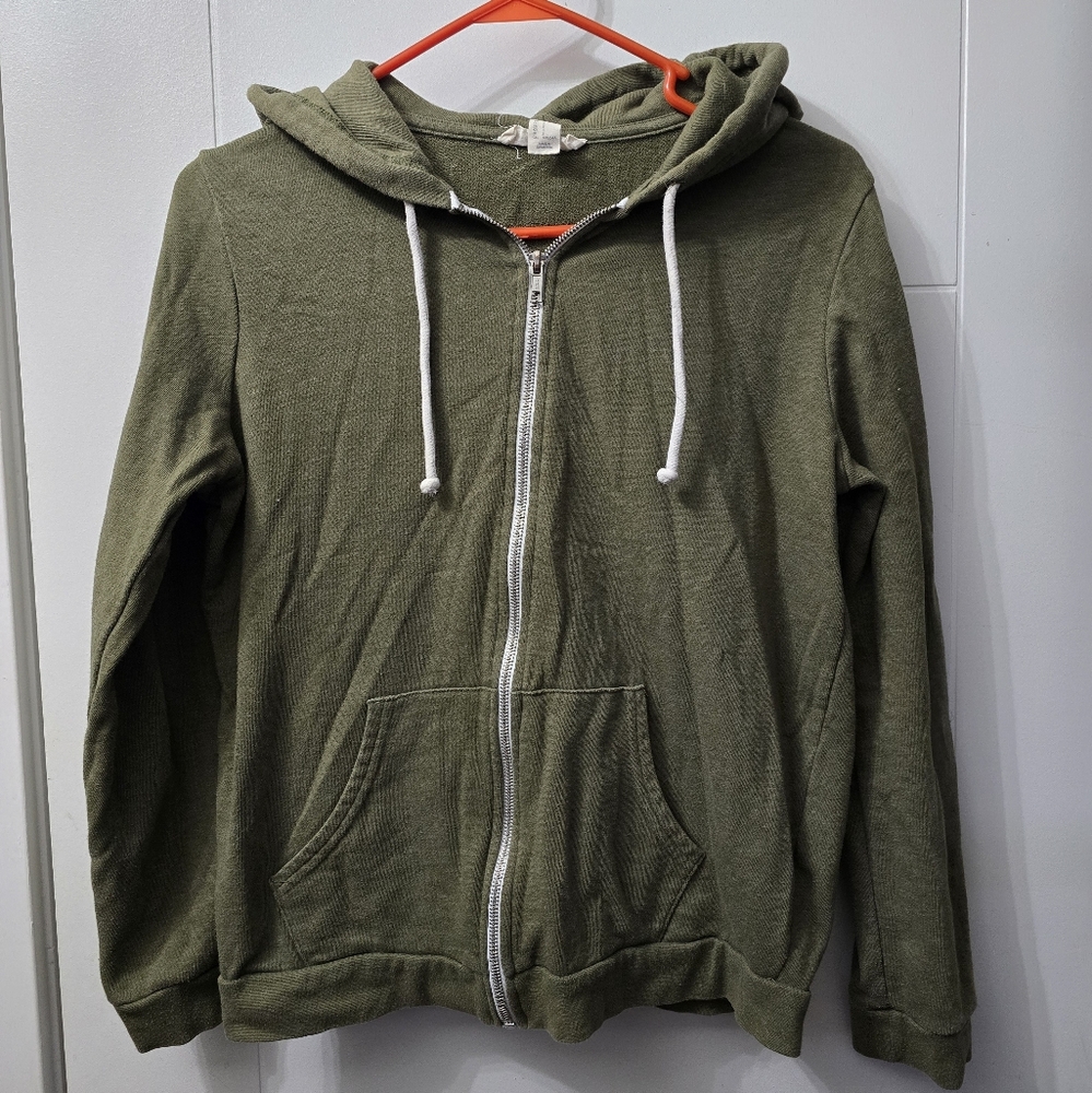 Forever 21 Green Zip Up Hoodie Sz S
